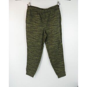 Amazon Essentials Mens Green Camo Jogger Pants Medium Cotton Blend Elastic Waist